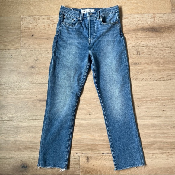 Frank & Eileen Cork Everyday Jeans Raw Hem High Waisted Antique Blue Sz 27 *K13 - Picture 2 of 5